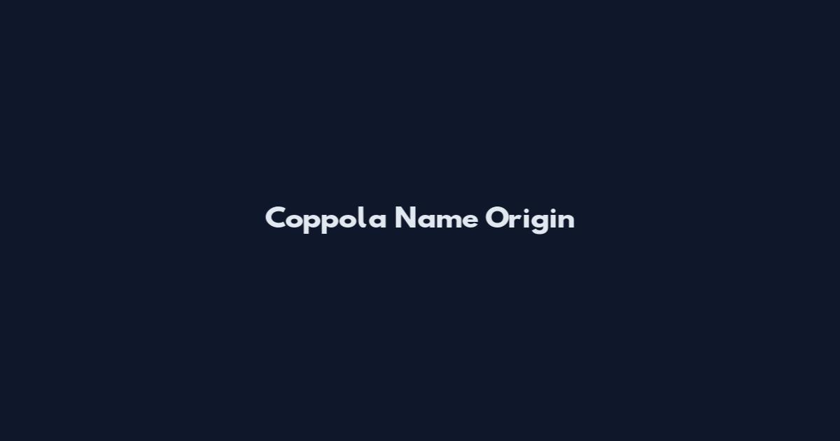 Coppola Name Origin