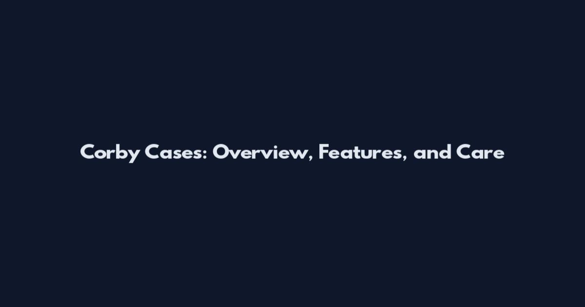 Corby Cases: Overview, Features, and Care