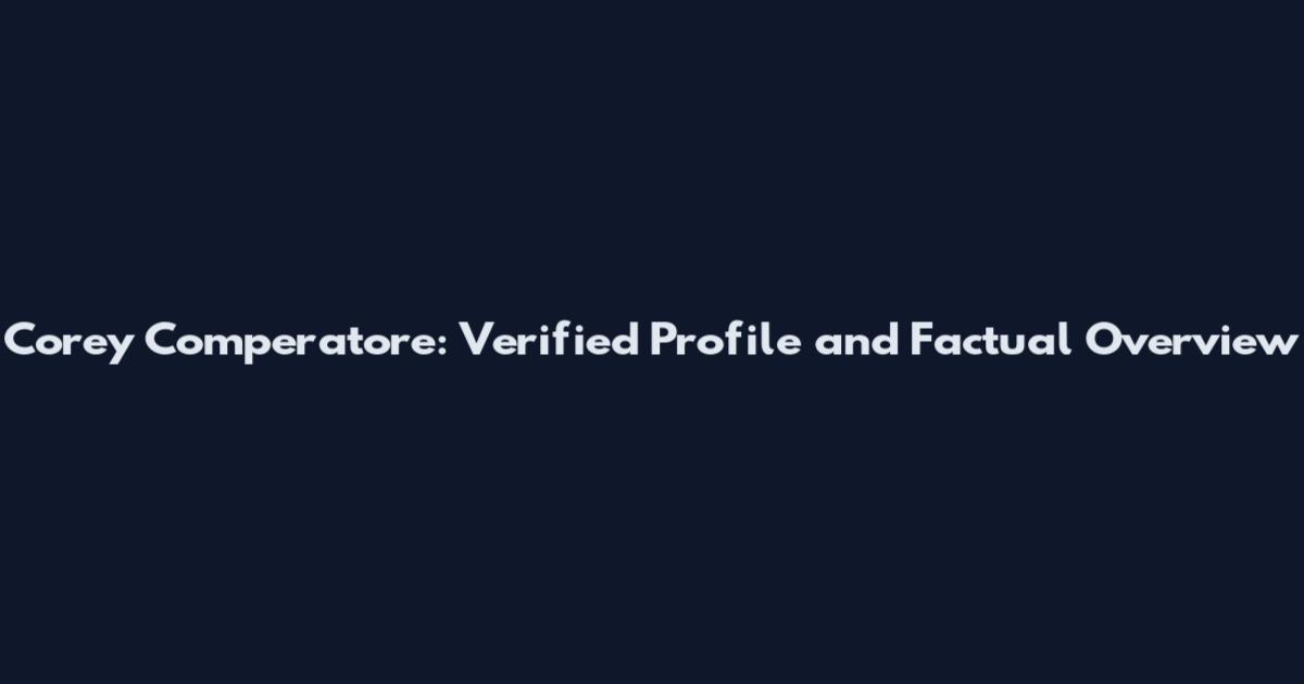 Corey Comperatore: Verified Profile and Factual Overview