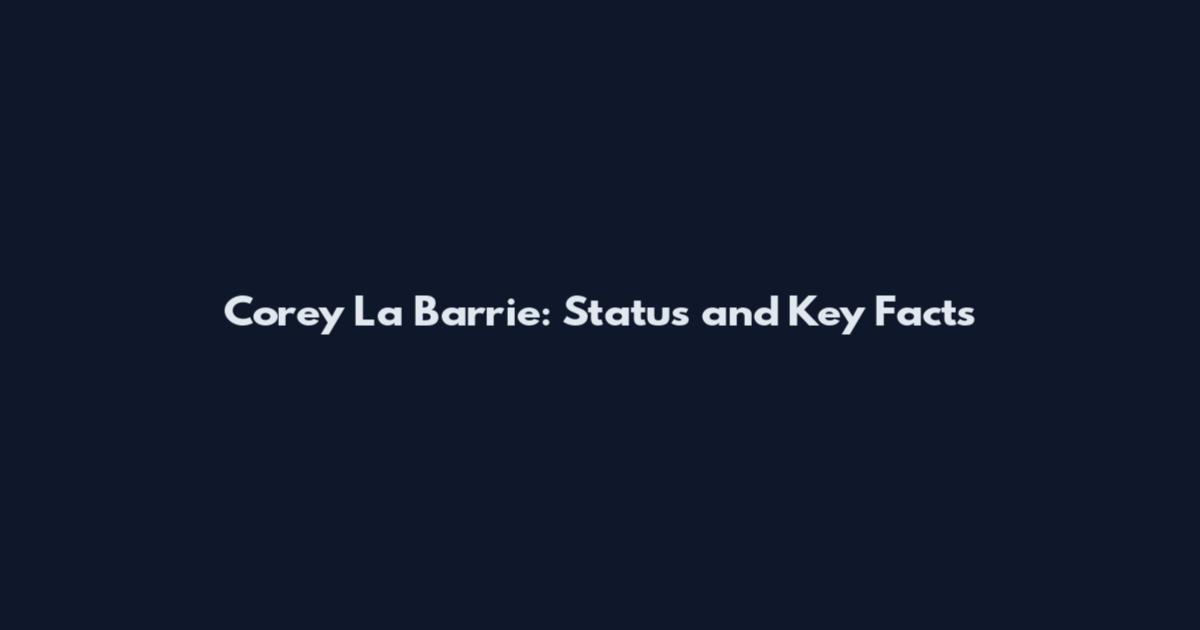 Corey La Barrie: Status and Key Facts