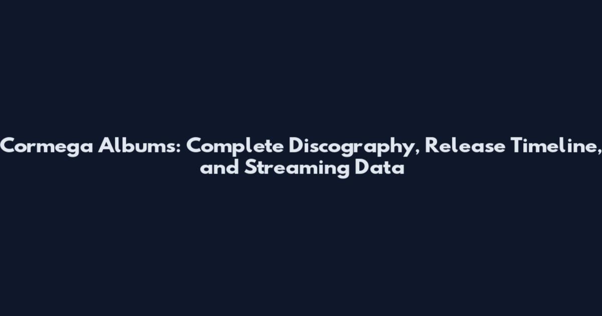 Cormega Albums: Complete Discography, Release Timeline, and Streaming Data