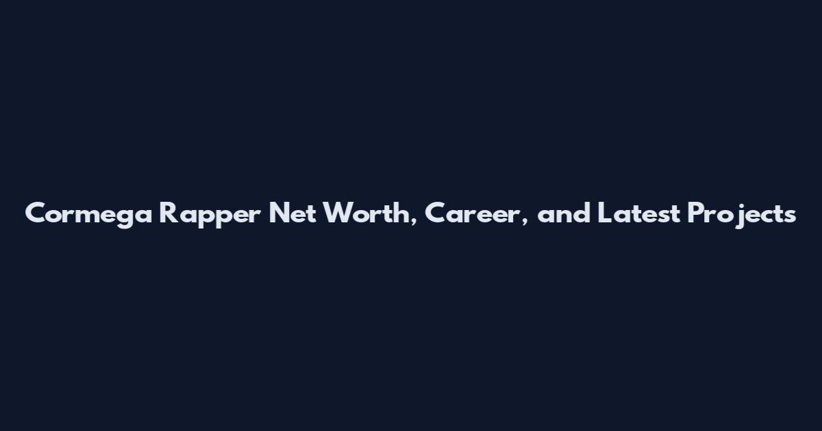 Cormega Rapper Net Worth, Career, and Latest Projects