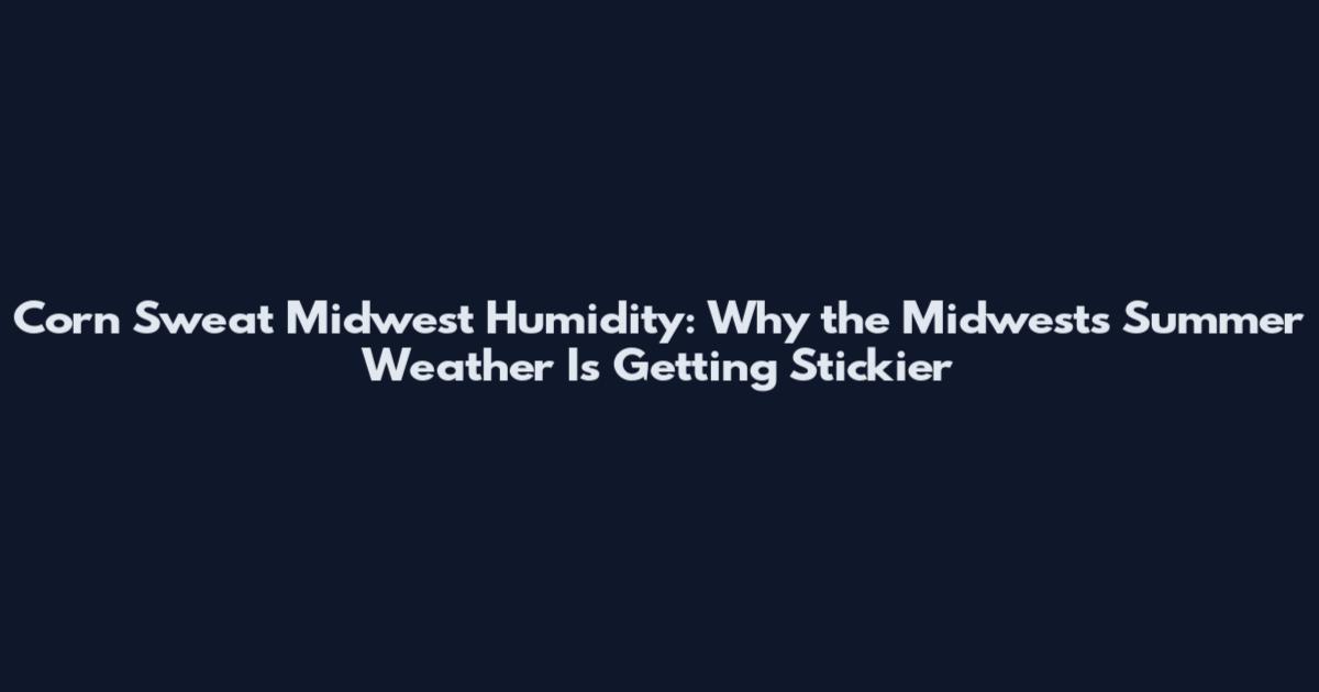 Corn Sweat Midwest Humidity: Why the Midwest's Summer Weather Is Getting Stickier