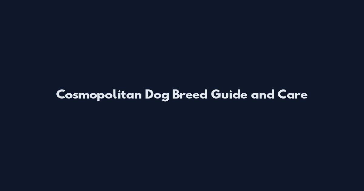 Cosmopolitan Dog Breed Guide and Care