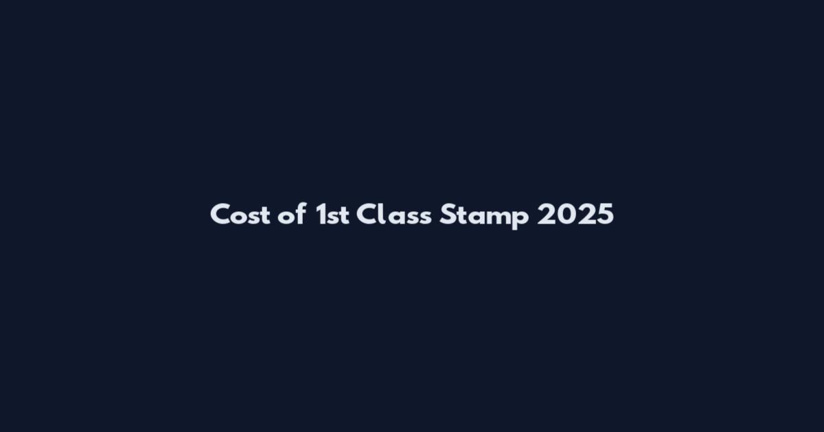 Cost of 1st Class Stamp 2025
