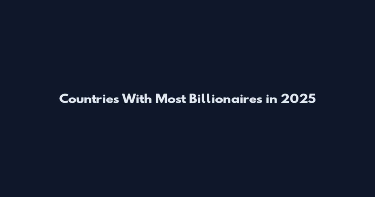 Countries With Most Billionaires in 2025