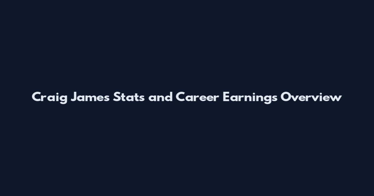 Craig James Stats and Career Earnings Overview