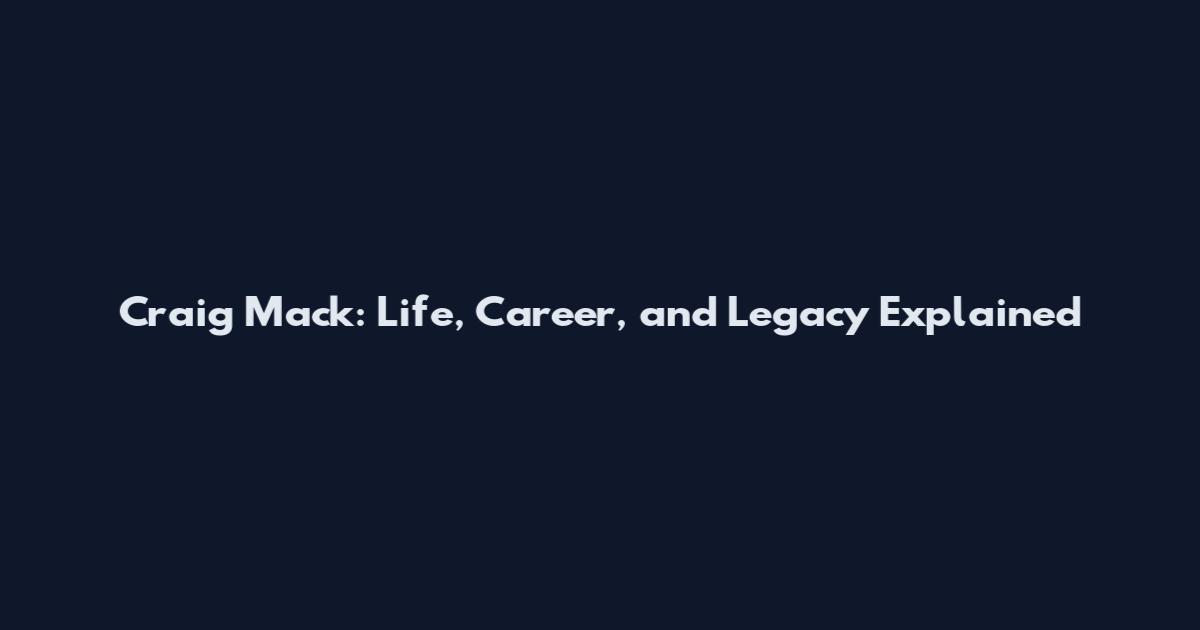 Craig Mack: Life, Career, and Legacy Explained