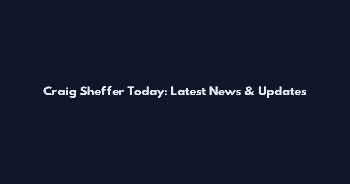 Craig Sheffer Today: Latest News & Updates