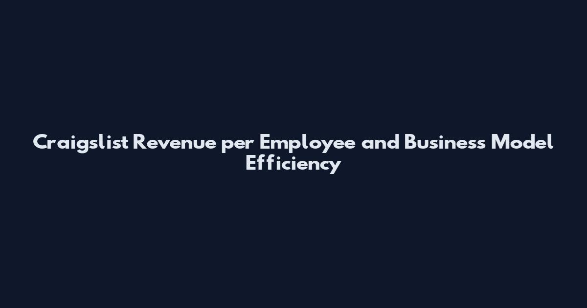 Craigslist Revenue per Employee and Business Model Efficiency