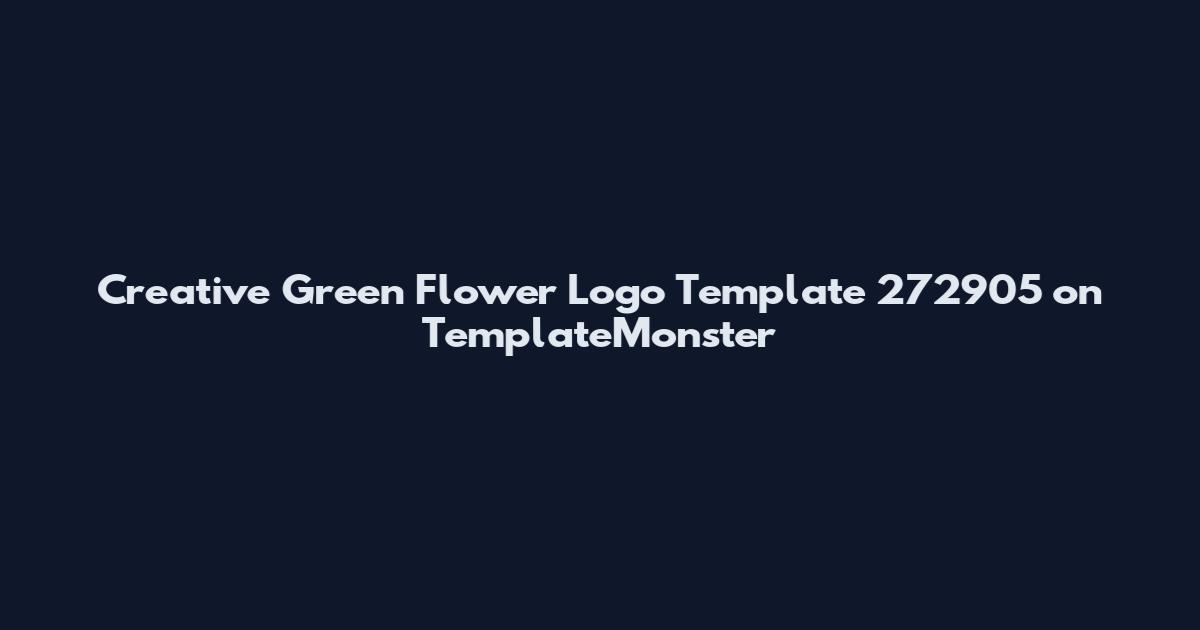 Creative Green Flower Logo Template 272905 on TemplateMonster