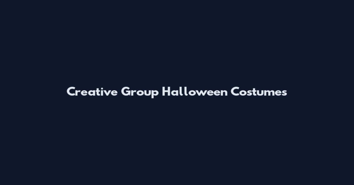 Creative Group Halloween Costumes