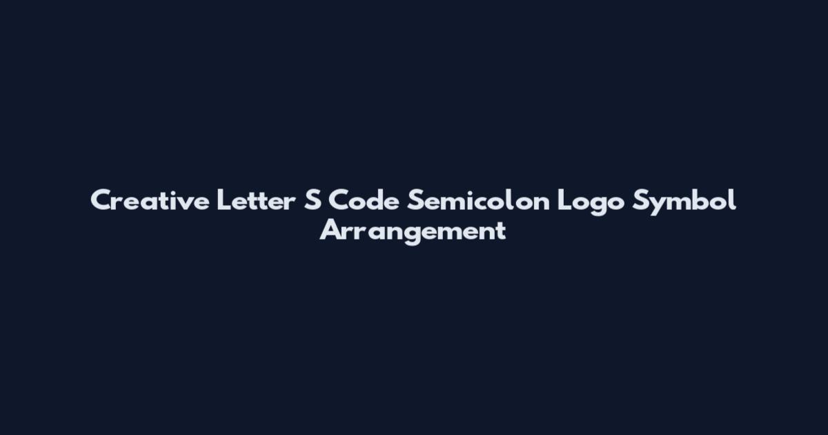 Creative Letter S Code Semicolon Logo Symbol Arrangement