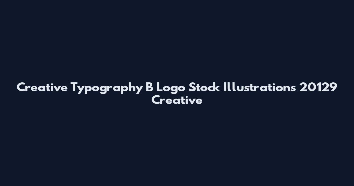 Creative Typography B Logo Stock Illustrations 20129 Creative