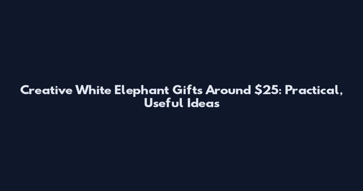 Creative White Elephant Gifts Around $25: Practical, Useful Ideas