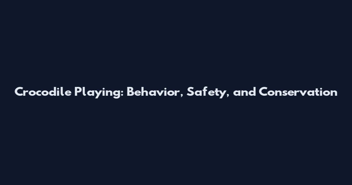 Crocodile Playing: Behavior, Safety, and Conservation