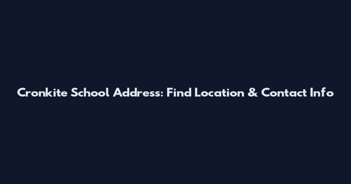 Cronkite School Address: Find Location & Contact Info