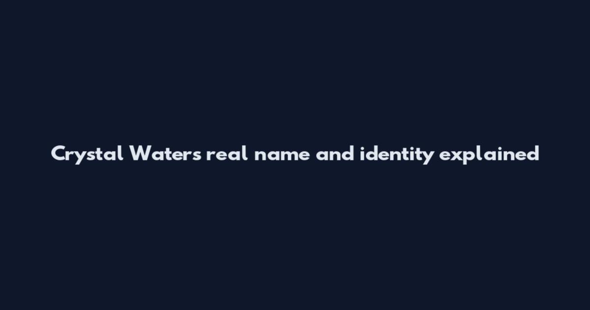 Crystal Waters real name and identity explained