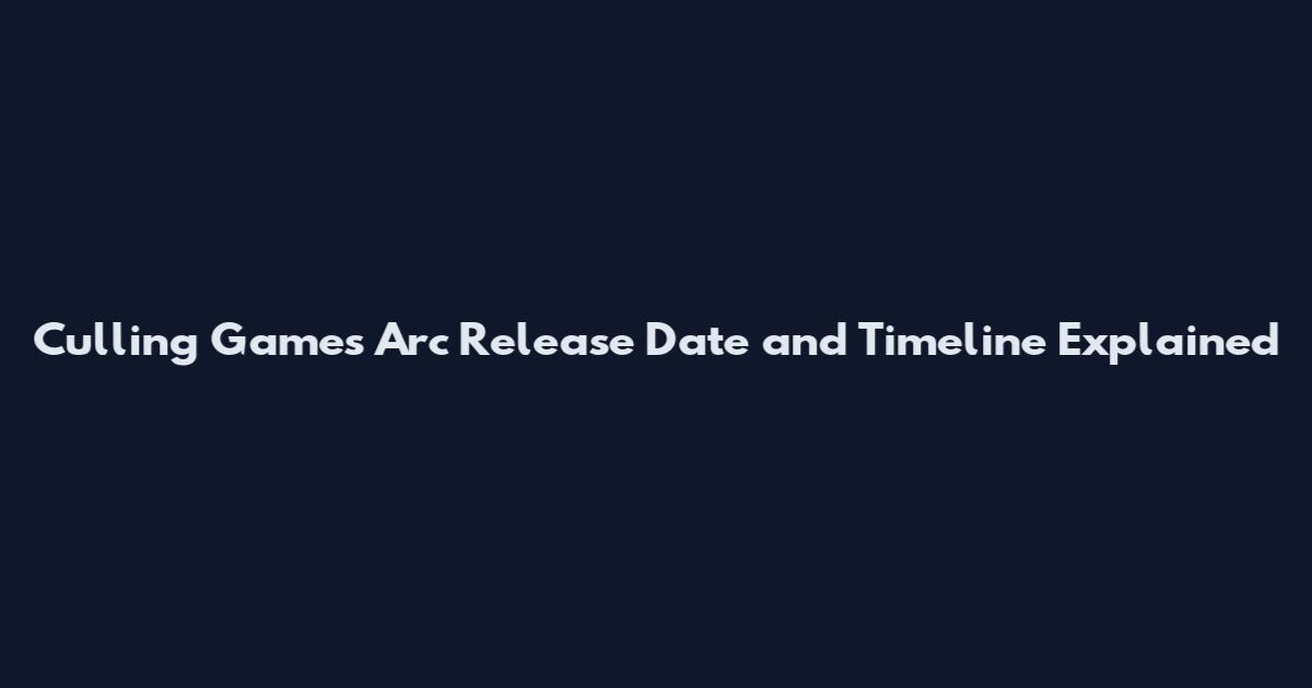 Culling Games Arc Release Date and Timeline Explained
