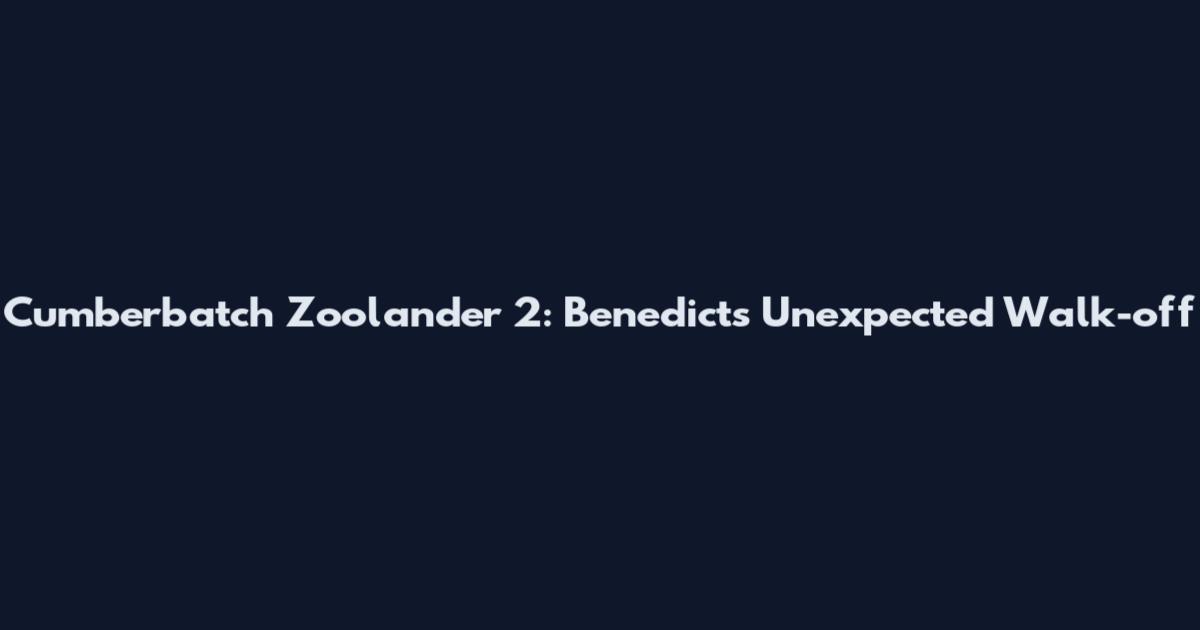 Cumberbatch Zoolander 2: Benedict's Unexpected Walk-off