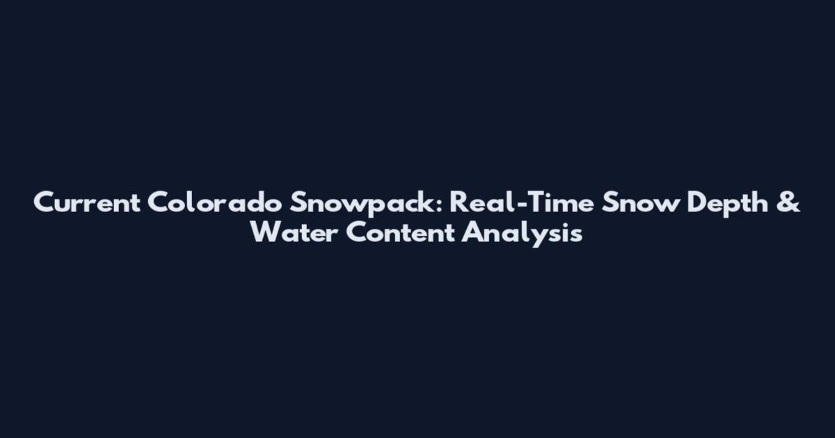 Current Colorado Snowpack: Real-Time Snow Depth & Water Content Analysis