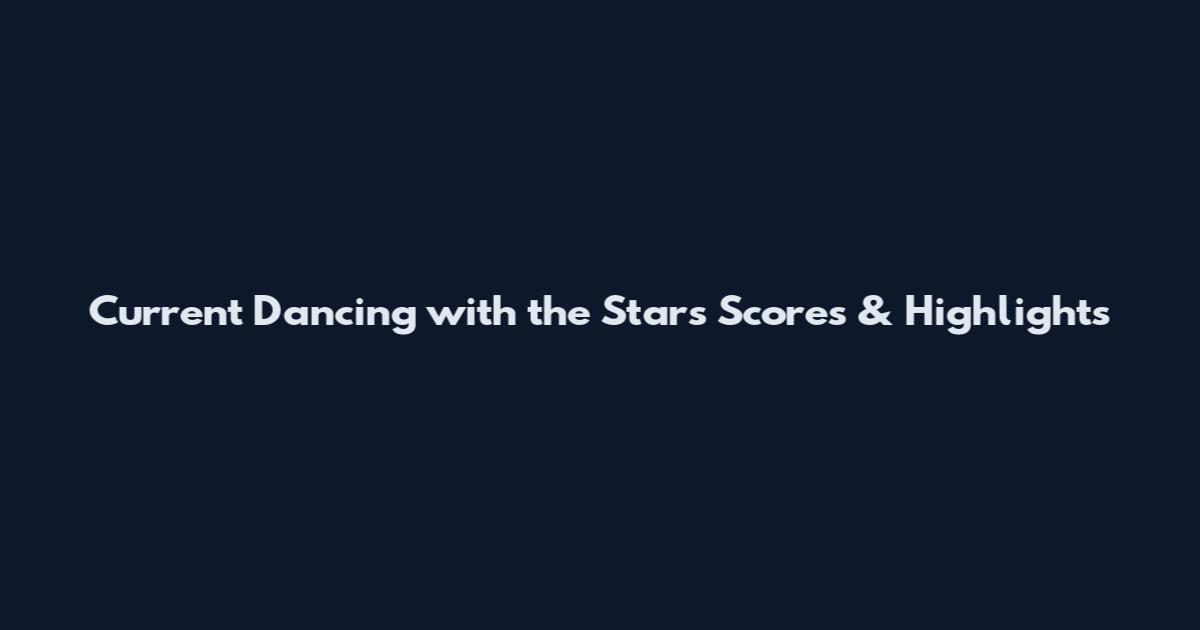 Current Dancing with the Stars Scores & Highlights