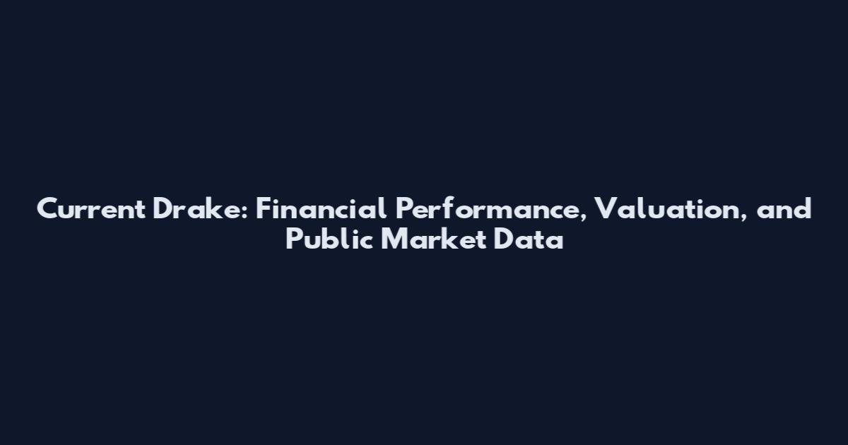 Current Drake: Financial Performance, Valuation, and Public Market Data
