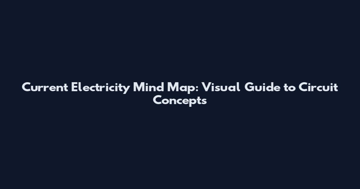 Current Electricity Mind Map: Visual Guide to Circuit Concepts