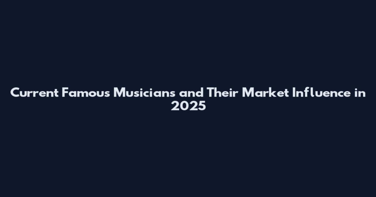 Current Famous Musicians and Their Market Influence in 2025