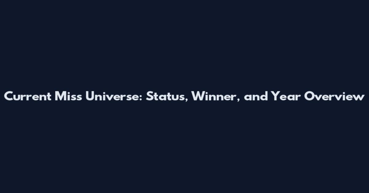 Current Miss Universe: Status, Winner, and Year Overview