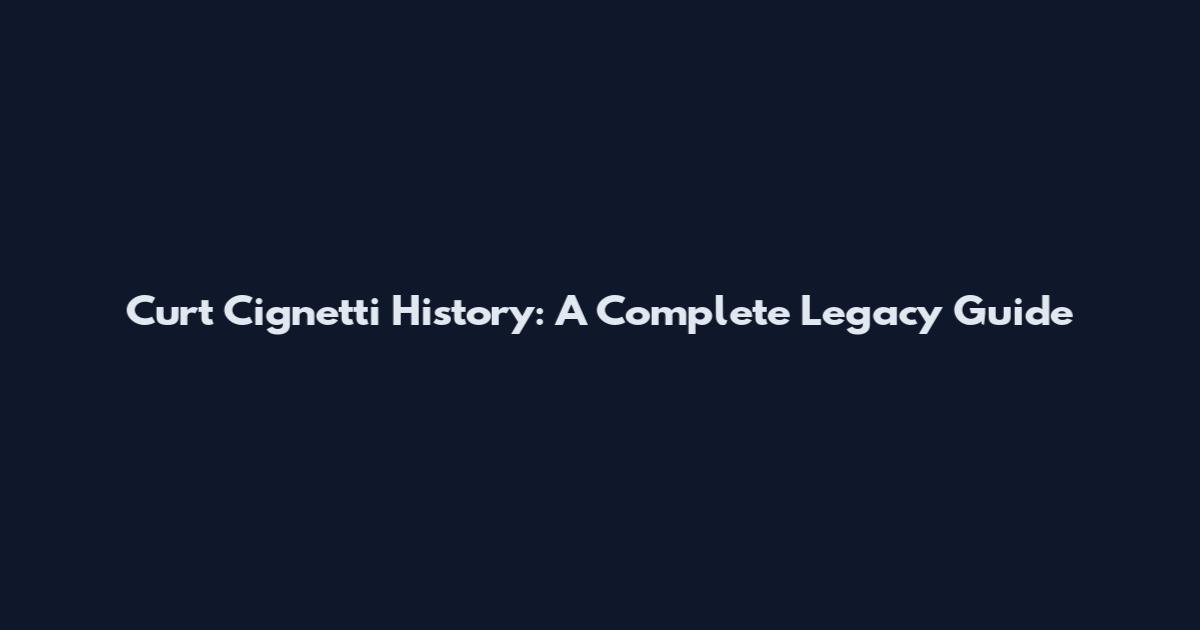 Curt Cignetti History: A Complete Legacy Guide