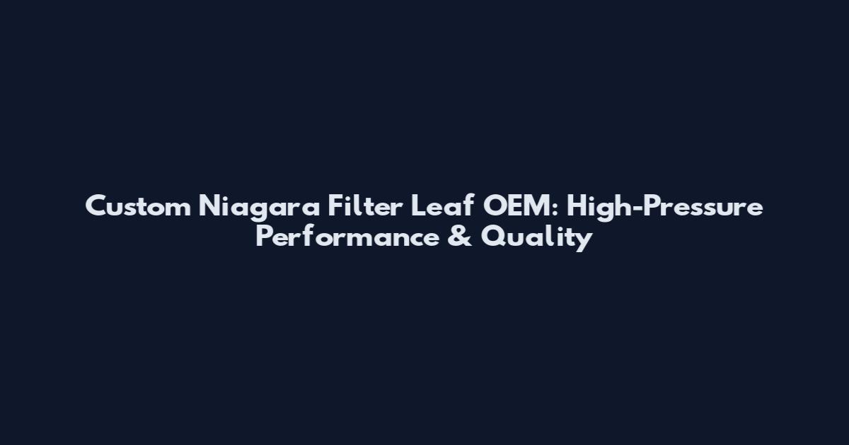 Custom Niagara Filter Leaf OEM: High-Pressure Performance & Quality