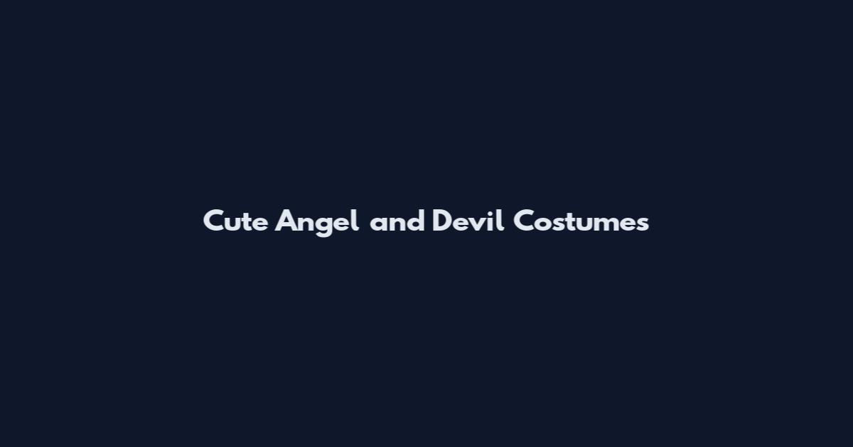 Cute Angel and Devil Costumes