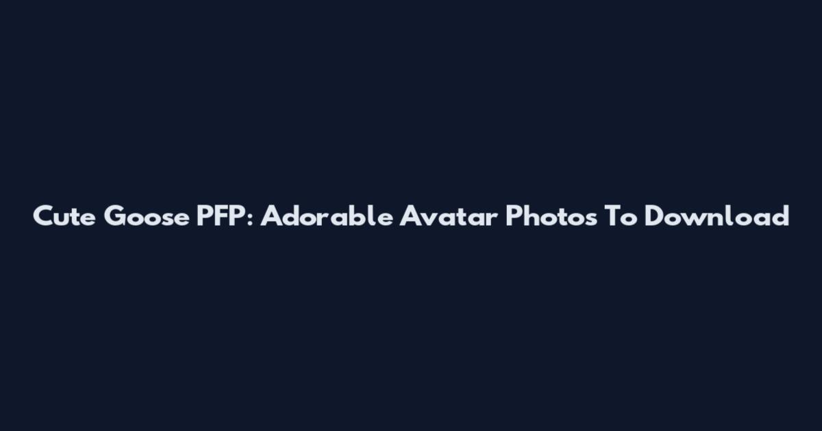 Cute Goose PFP: Adorable Avatar Photos To Download
