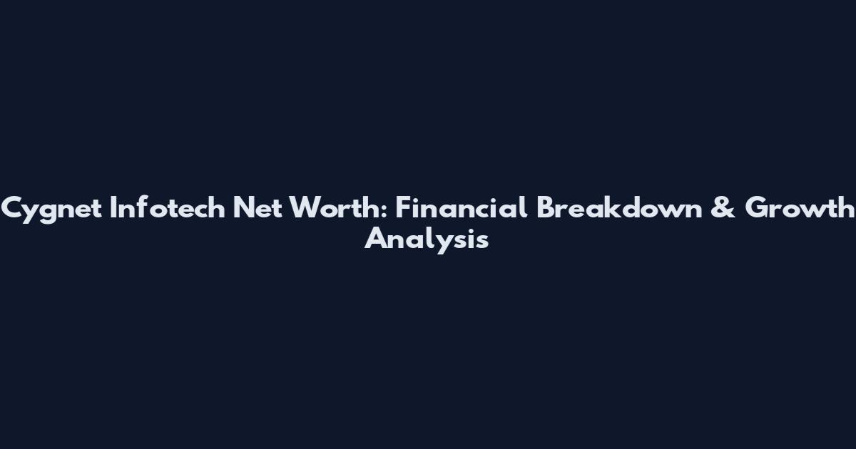 Cygnet Infotech Net Worth: Financial Breakdown & Growth Analysis