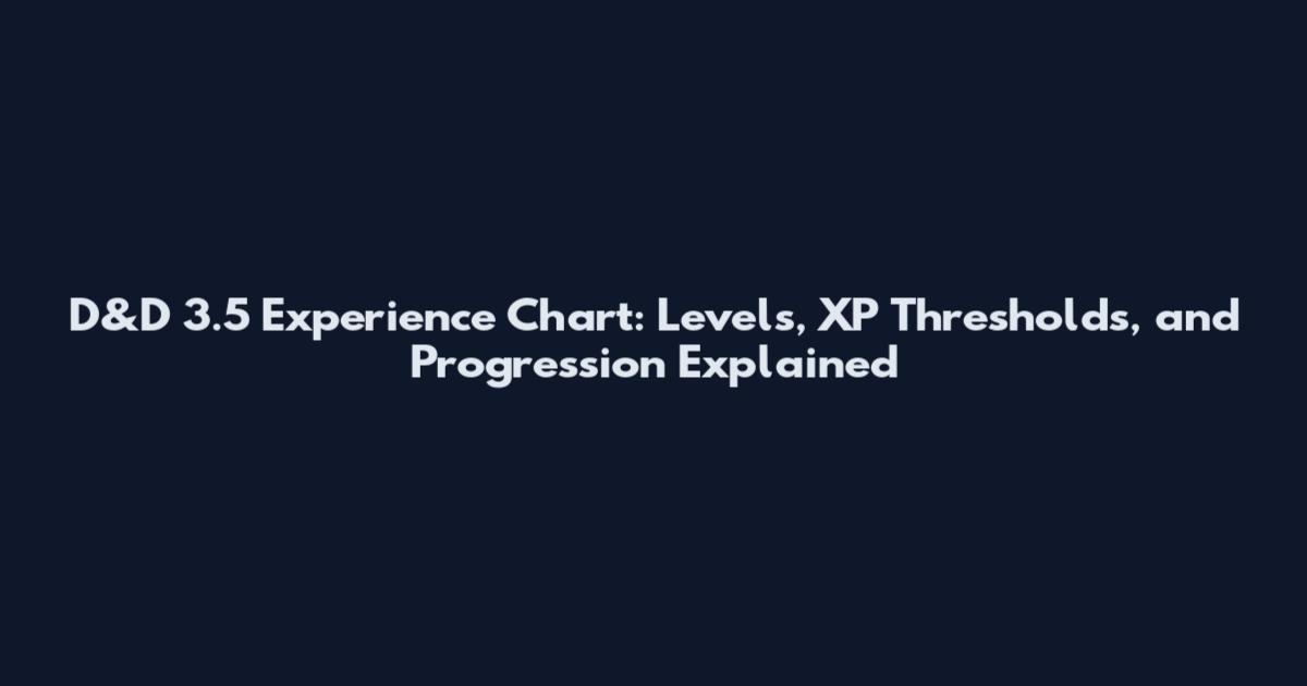 D&D 3.5 Experience Chart: Levels, XP Thresholds, and Progression Explained