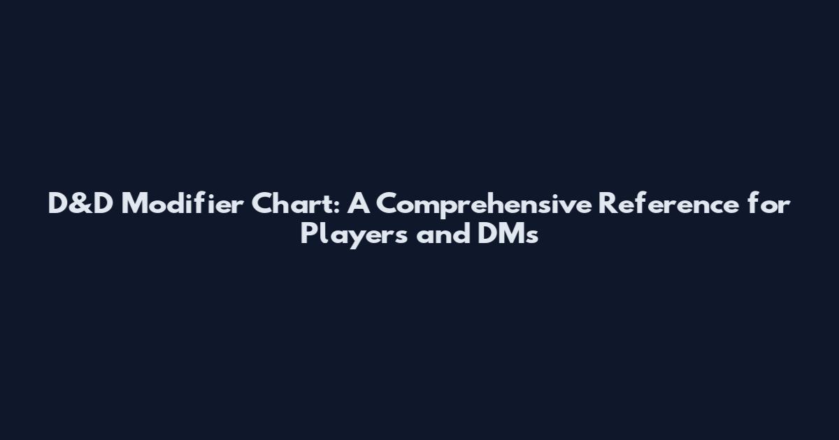 D&D Modifier Chart: A Comprehensive Reference for Players and DMs