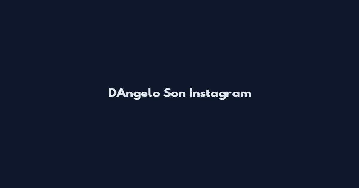 D'Angelo Son Instagram
