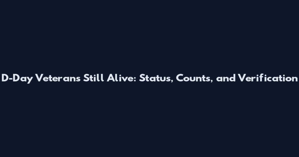 D-Day Veterans Still Alive: Status, Counts, and Verification