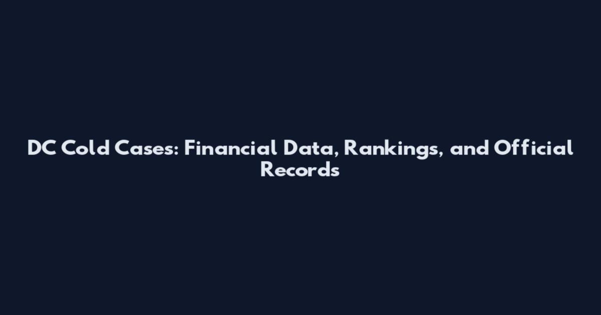 DC Cold Cases: Financial Data, Rankings, and Official Records