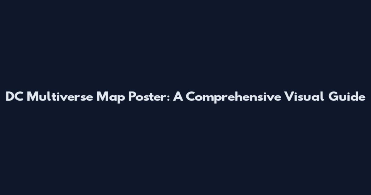 DC Multiverse Map Poster: A Comprehensive Visual Guide