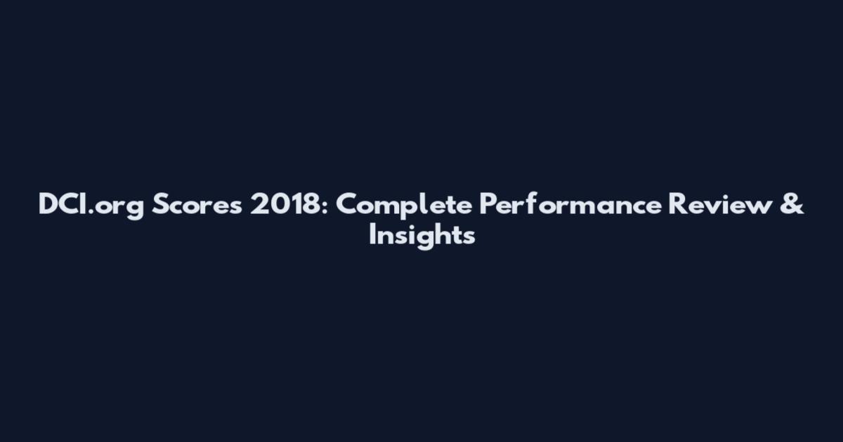DCI.org Scores 2018: Complete Performance Review & Insights