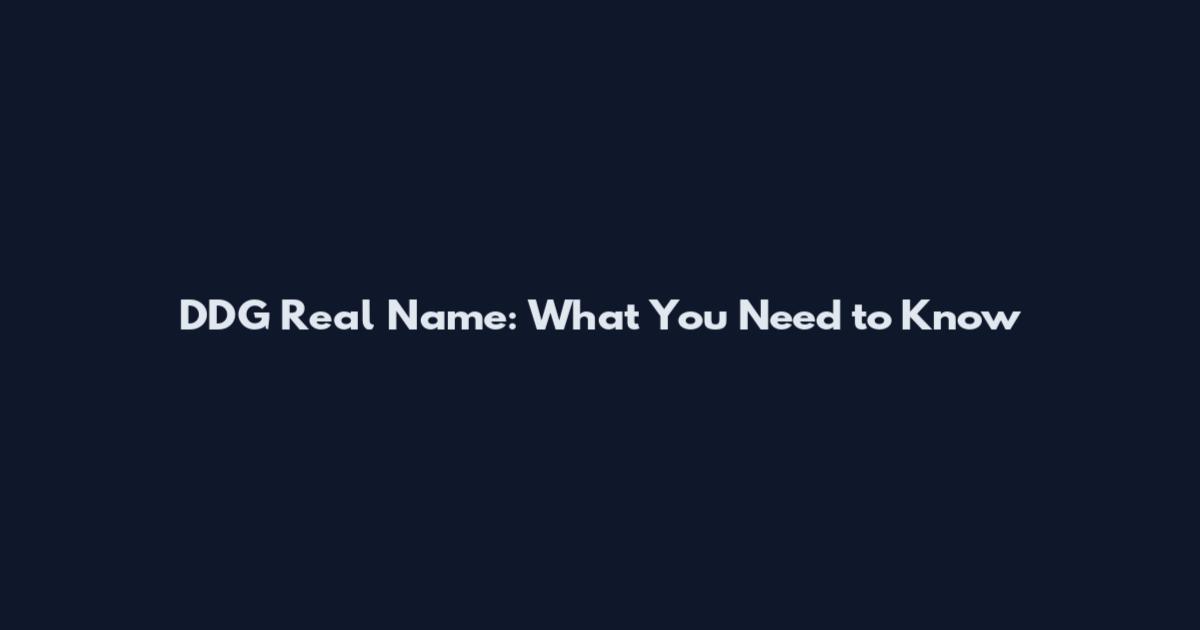 DDG Real Name: What You Need to Know