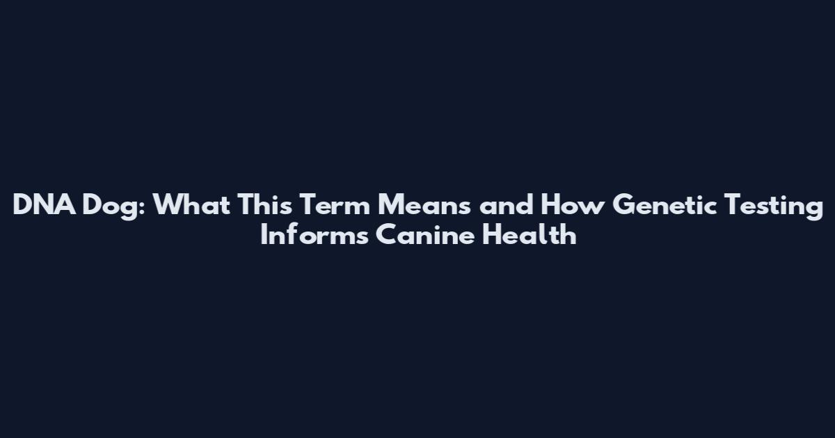 DNA Dog: What This Term Means and How Genetic Testing Informs Canine Health
