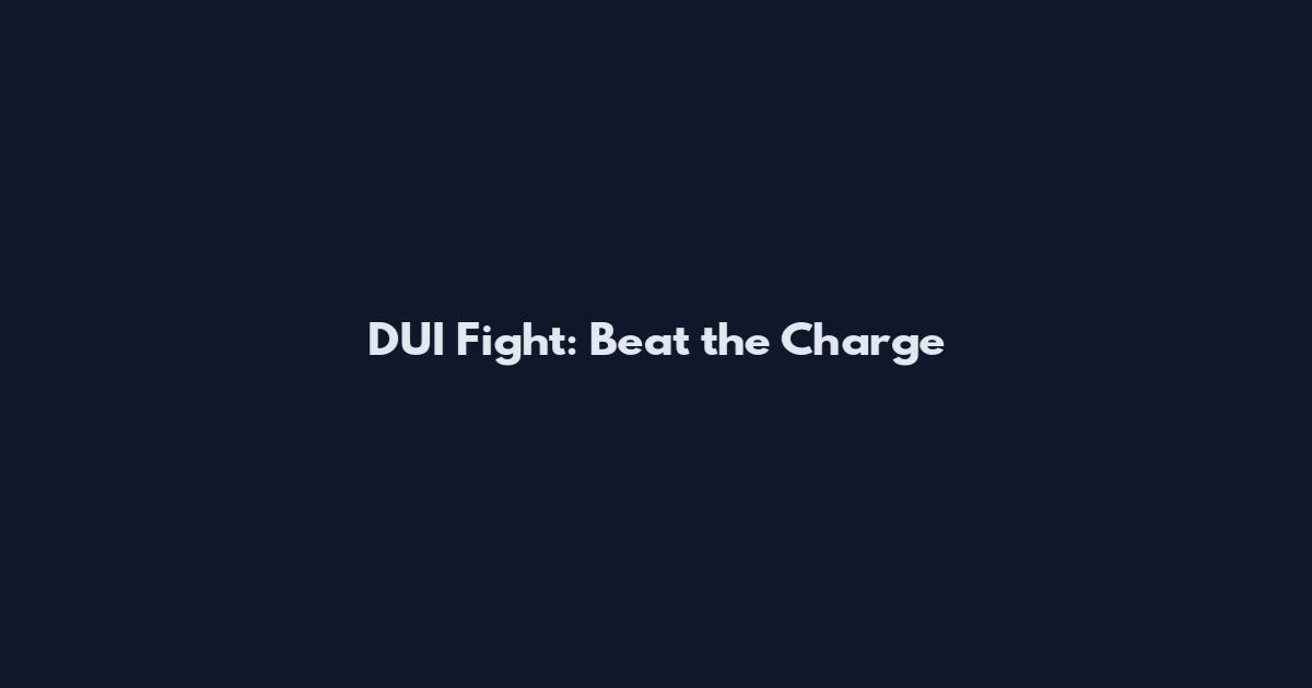 DUI Fight: Beat the Charge