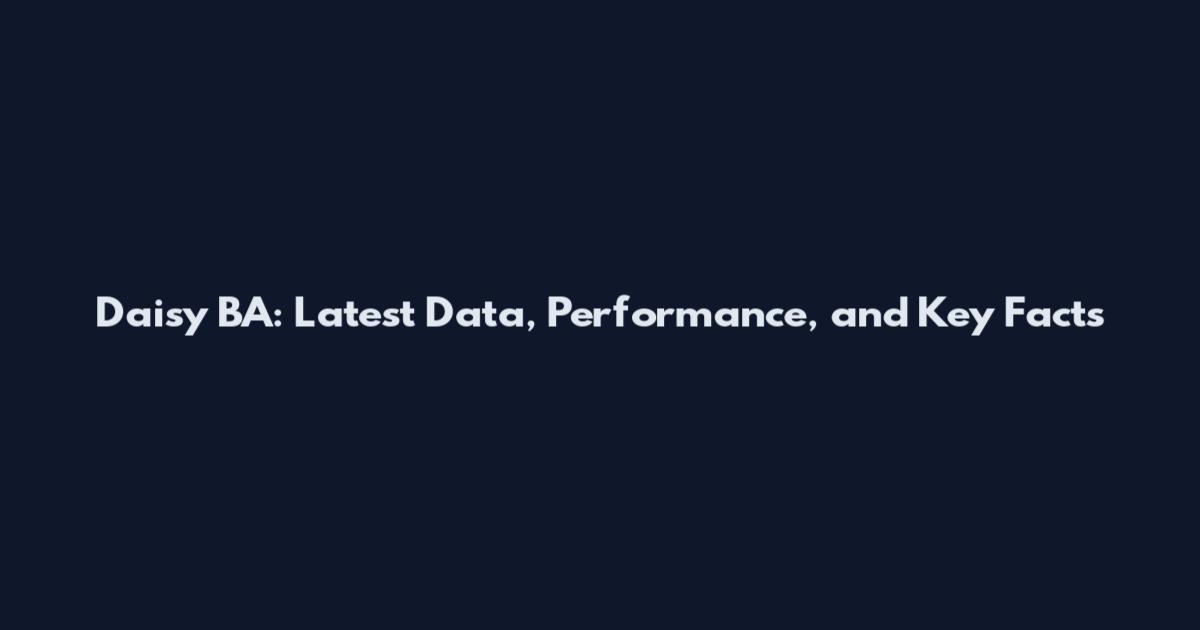 Daisy BA: Latest Data, Performance, and Key Facts