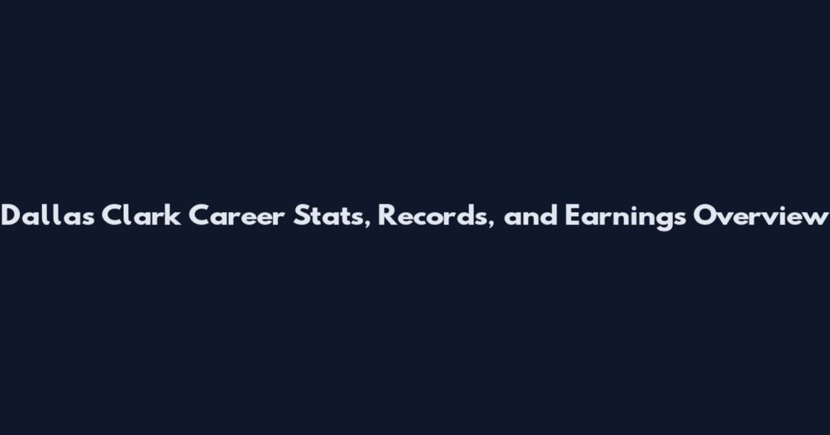 Dallas Clark Career Stats, Records, and Earnings Overview