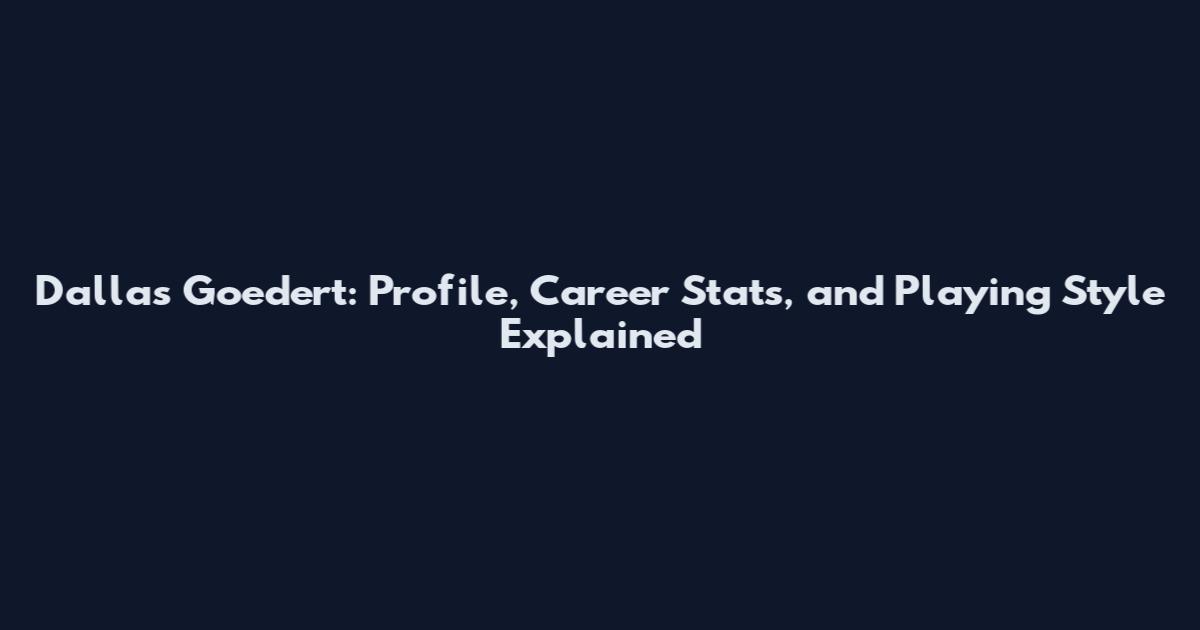 Dallas Goedert: Profile, Career Stats, and Playing Style Explained