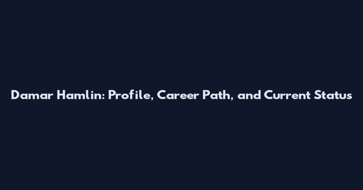 Damar Hamlin: Profile, Career Path, and Current Status
