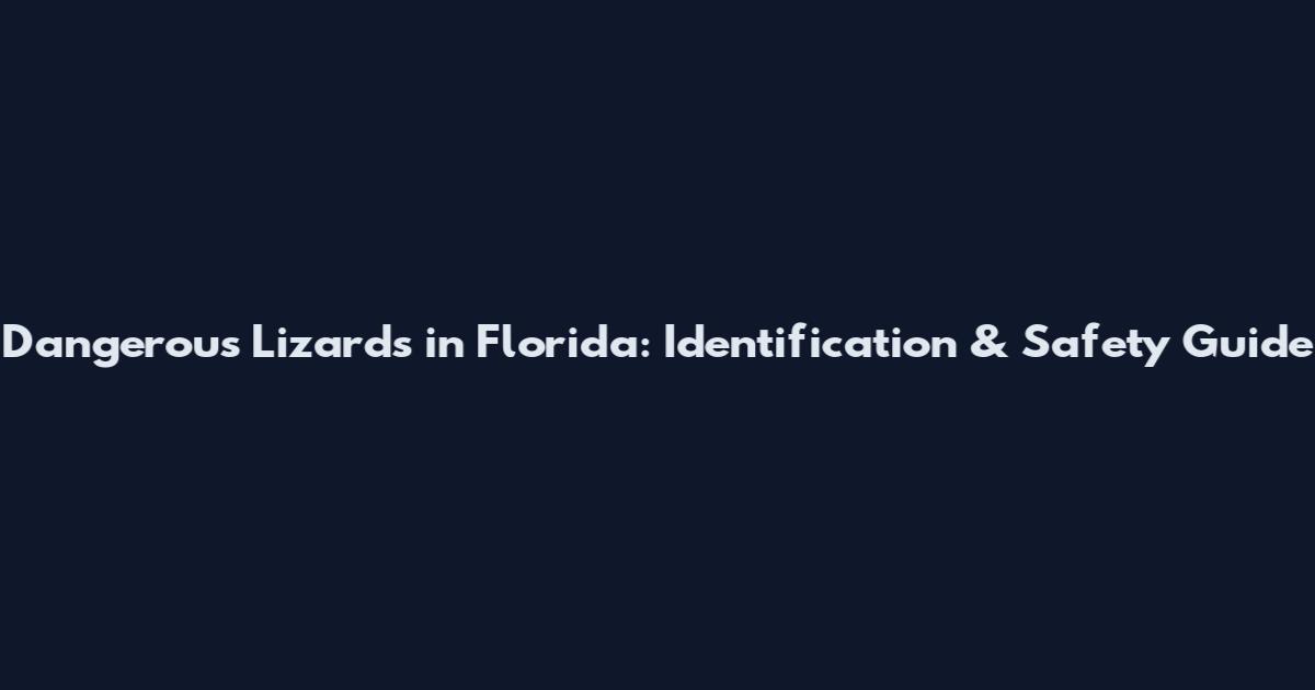 Dangerous Lizards in Florida: Identification & Safety Guide